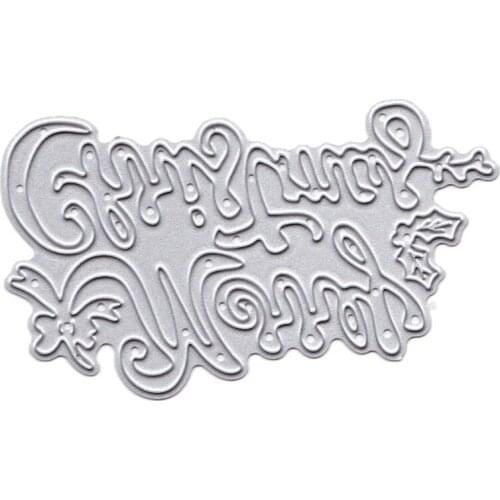 Merry Christmas Metal Cutting Dies Stencil Scrapbooking DIY Album Stamp Paper