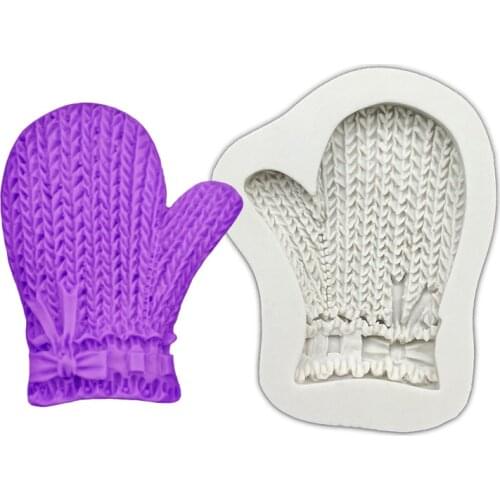 Knit Glove Silicone Sugarcraft Mold Fondant Cake Decorating Tools Cupcake Chocolate Baking Molds