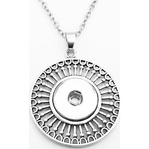 XH993 New mandala flower snap button Necklace ( fit 18mm 20mm)