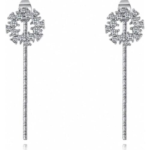 TRACYSWING Brand Real Austrian Crystals Fashion Heart trendy Dangle Earrings For Women Gift White Gold Color #TW131705