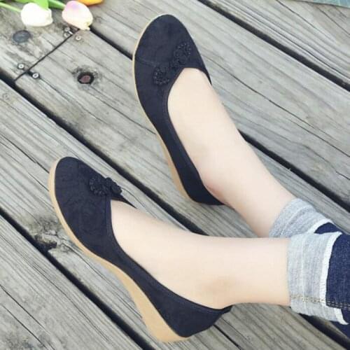 Women Flats Slip On Flat Shoes Flower Flat Shoes Casual Loafers Spring Autumn Round Toe Ballet Womens Shoes Plus Size 35-42