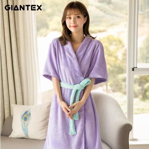 GIANTEX Women Bathroom Bath Towels for adults Bath Robe Bathrobe Pajamas Body Spa Bath Gown serviette de bain toalhas de banho