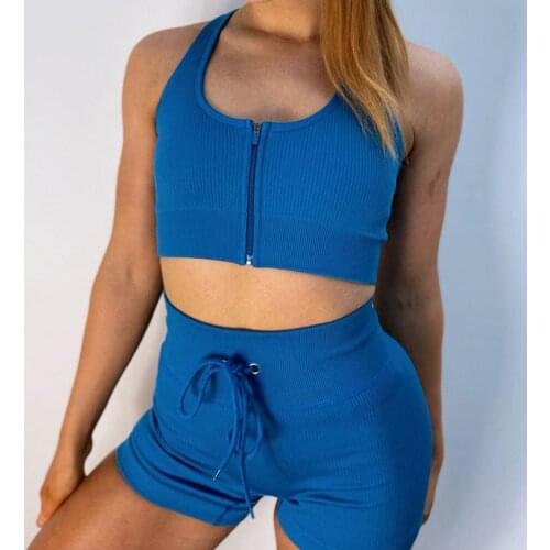 WHOUARE Women Sexy Fitness Set Push Up High Waist Yoga Shorts Pants and Seamless Bra for Workout Quick Drying Breathable Suit