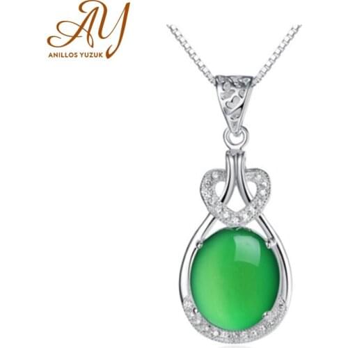 Anillos Yuzuk Silver 925 Jewelry Temperament Chalcedony Necklace For Women Jewelry Cordate Water Drop Shaped Mothers Day Gifts