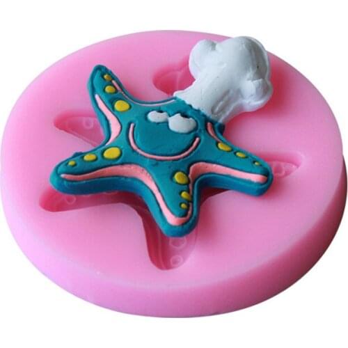 1PCS Starfish Shape For Silicone Cake Tools Fondant Silicone Cake Mold Chocolate Mold Cake Gumpaste Mold, Sugarcraft Tools