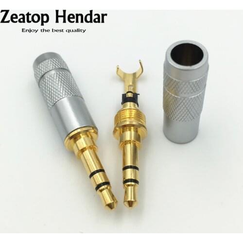 100Pcs High Quality Copper 3.5mm Stereo 3 Pole Male with Clip Straight Plug Speaker DIY Solder Audio Connector for 6MM Cable