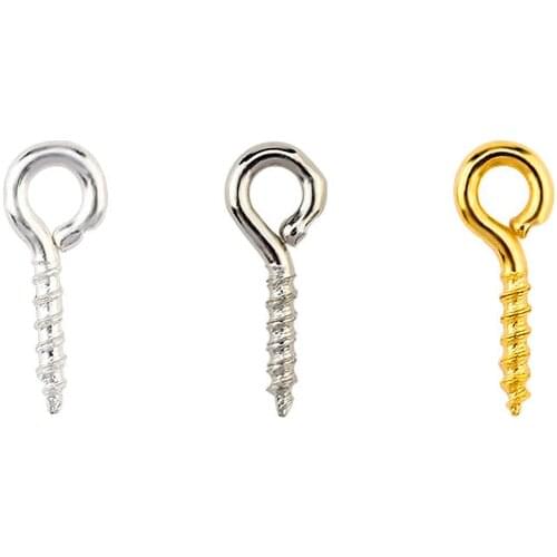 200pcs 4x8mm 5x10mm Tiny Eye Pins small Hooks Eyelets Screw Threaded Gold Silver Clasps Hooks Jewelry Findings For Jewelry DIY