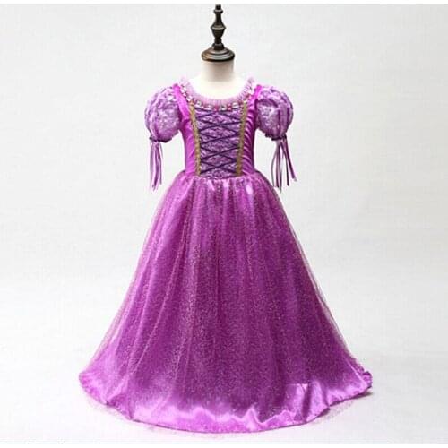 2021 Halloween Costume for Girls Cosplay Dresses Puff Sleeve Girls Princess Party Gown Dress New Year Gift for Children Clothes