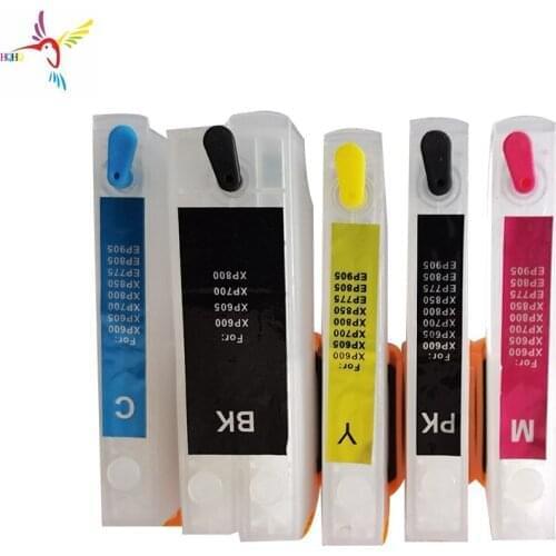 5 Colors/Set T2621/T2631-T2634 Refillable Ink Cartridge With Permanent Chip For Epson XP-600/XP-605/XP-700/XP-800 Printer