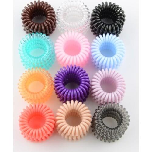 5boxes 3.5cm Fashion Cute Candy Color telephone line hair bands gum styling tools headwear Styling Accessories Free shipping