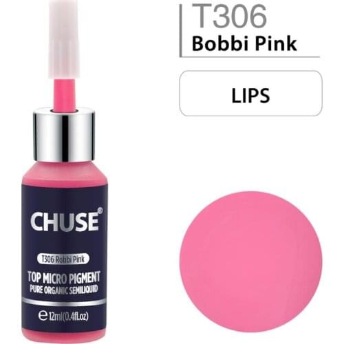 CHUSE T306 Microblading Micro Pigment Permanent Makeup Tattoo Ink Cosmetic Color Passed SGS,DermaTest 12ml Bobbi Pink