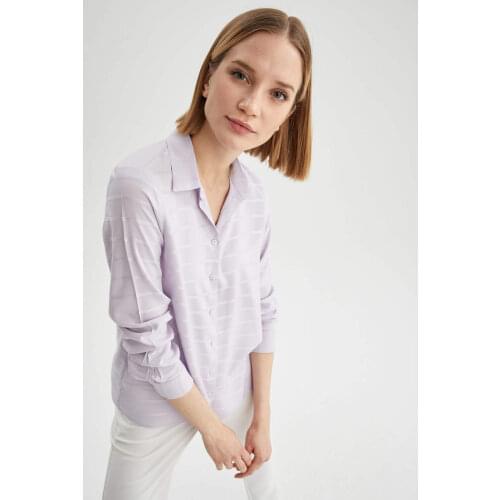 DeFacto Spring Woman Blouses & Shirts Basic Long Sleeve Shirt Woven Top Casual Female Fashion New-M9480AZ21SP