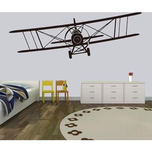 Childrens room background decoration Wall Sticker mini Retro Gliding aircraft Mural Art Decals air plane home stickers HY861
