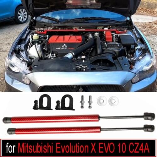 For Mitsubishi Evolution X EVO 10 CZ4A 2008-2015 Front Hood Bonnet Modify Damper carbon fiber Gas Struts Shock Lift Supports