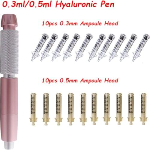 0.3ml 0.5ml Pressure Hyaluron Pen for Anti Wrinkle Lip Lifting 2in 1 Hyaluronic Acid Pen Injector Gun for Lip Filler Injection