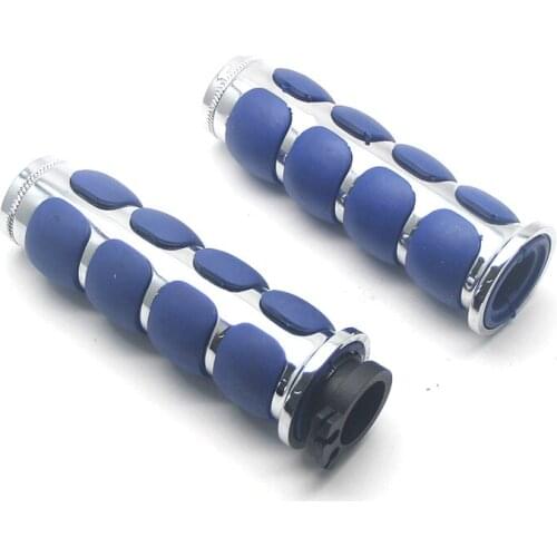 Chrome Blue 1" 25mm Hand Grips For Kawasaki Nomad 1500 Fi/ Yamaha V Star 650
