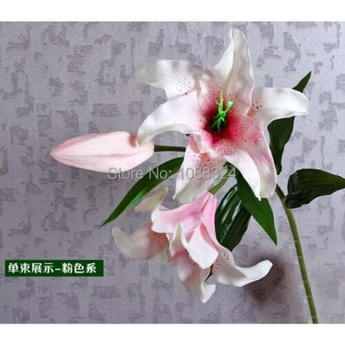 PU lily bud with vase ,real touch length 91cm lilys,Home Wedding Party Event floor mounted , artificial lilies bouquet , 0089