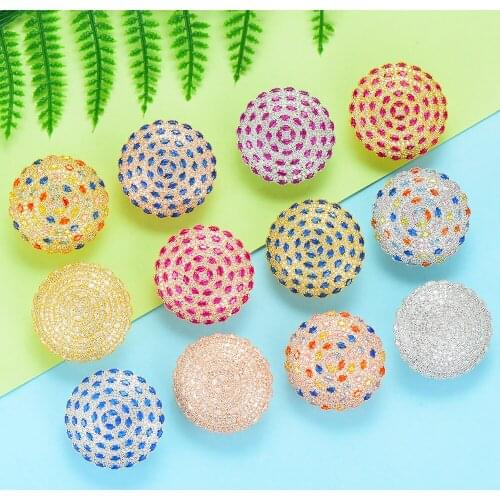 LARRAURI Fashion Jewelry Luxury Big Round Stud Earring for Women Girl Charm Bridal Wedding Jewelry Stage Show Party Accessories