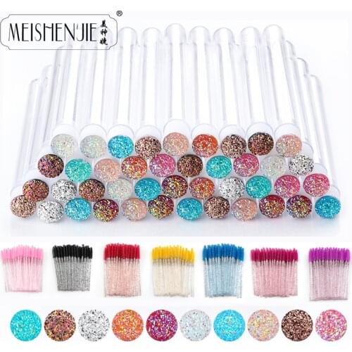 Reusable Eyebrow Brush Tube Disposable Eyelash Brush Eyebrow Brush Replaceable Dust-proof Sparkling Broken Diamond Makeup Brush