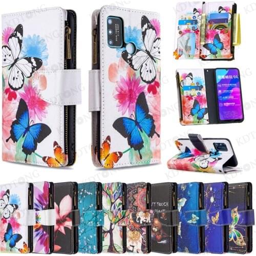 Painted Fashion Cute Leather Case For Huawei Honor 10 9A 9S 8A 8S Lite with Lanyard Card Slot Invisible Bracket Protective Case