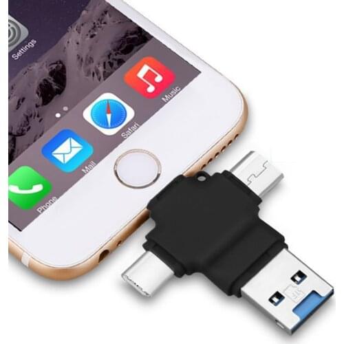 Multi In 1 TF Card Micro SD Card Reader For Apple Type C OTG Mobile Phone Card Reader For Android Lightning Type-C Port