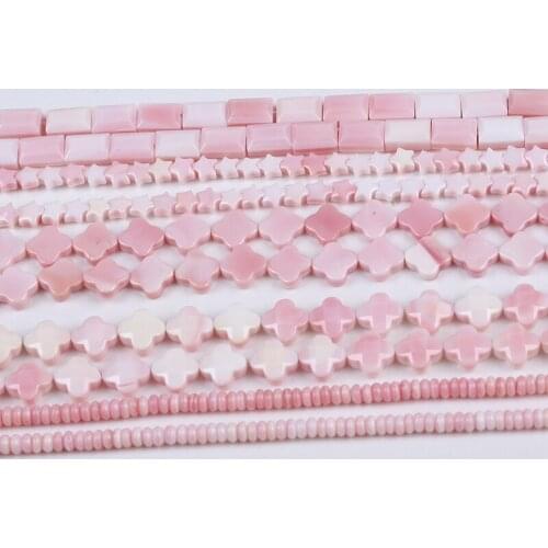 Natural Pink Color Mabe Pearl Strand Geometric Nice Mabe Beads For Jewelry Making