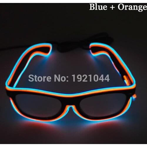NEW Design Double color Flashing EL Wire Led Glasses Party Decorative Lighting Colorful Glowing Classic Gift For Festival toys