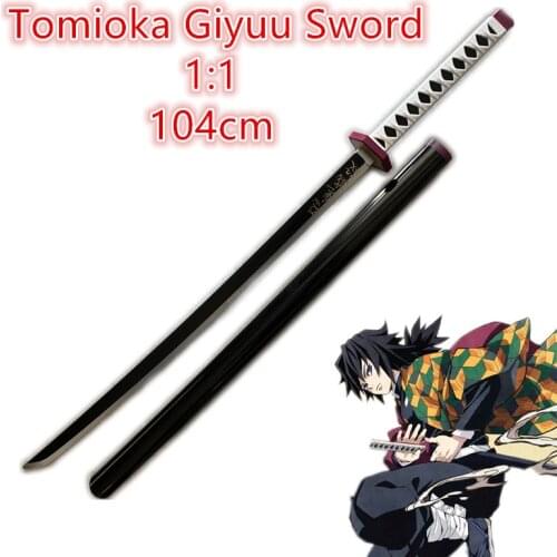 Tomioka Giyuu Black Sowrd 1:1 Demon Slayer Weapon Kimetsu no Yaiba Sword Cosplay Ninja Knife 104cm Weapon Prop Anime Model