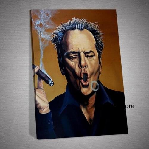Jack Nicholson Cigar Poster Wall Art Canvas Painting Posters Prints Modern Painting Wall Picture for Living Room Home Décor