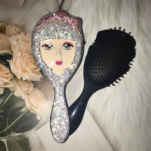 Sparkling Hair Combs Hair Accessories Creative Beauty Face Glitter Comb Detangler Brush Airbag Massage Girl Curly Hair Brush
