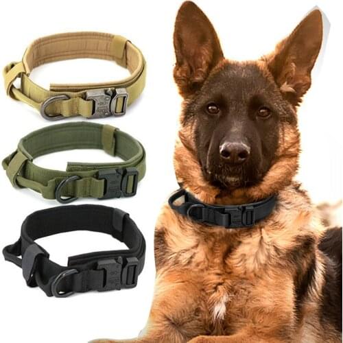 Adjustable Dog Tactical Collar Outdoor Medium and Large Mastiff Training Dog Durable Leash Collar With Special Control Handle