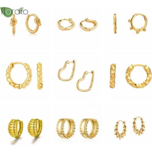 925 Silver Ear Buckle Chain Hoop Earrings For Women Geometric Round Prevent Allergy Earrings Female Fashion Mini Jewelry Gift