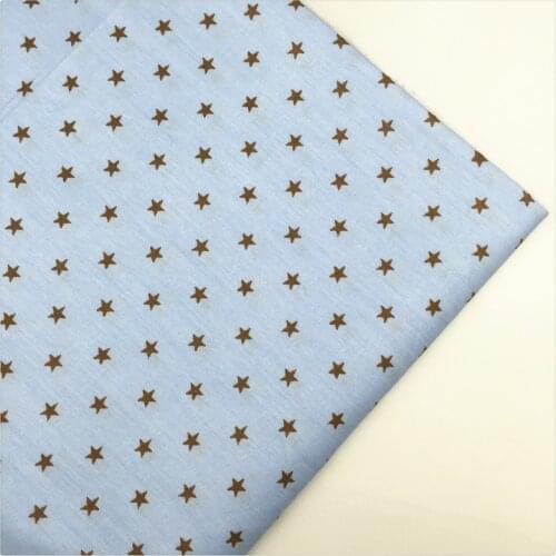 Syunss,Blue Back Stars Printed 100% Cotton Fabric DIY Tissu Patchwork Telas Sewing Baby Toy Bedding Quilting Cloth Craft Tecido