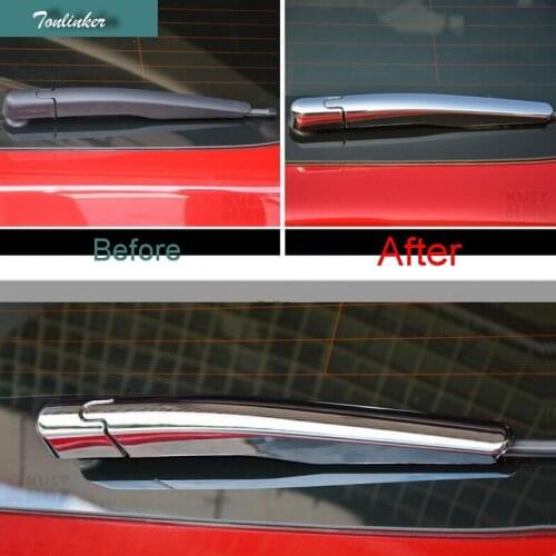 Tonlinker 2 PCS DIY Car Styling NEW ABS Chrome Mirror Rear Wiper Decorative Light Box Cover Case Stickers for FORD KUGA 2013-15
