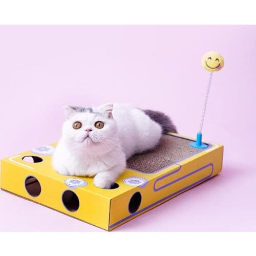 Cat Supplies cat scratch board Pet Cat Fun Relieving Toys Corrugated Paper Durable Pet Box bell crawling Multiple entertainm Toy