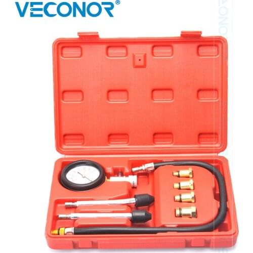 VECONOR 8PCS Spark Plug Cylinder Compression Tester Test Kit Professional Gas Engine Set