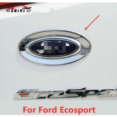 For Ford Ecosport Rear Logo Decorative Bright Trunk LOGO Decorative Frame Bright Circle Car Protective Equipment