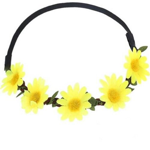 Hot Sun Flowers Hair Band Head Scarf Wrap Hair Bow Beach Party Girls Headwear Pink Red White Purple