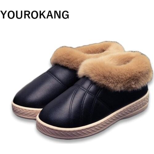Winter Men Shoes Warm Home Slippers Indoor Floor Furry Cotton Couple House Slipper Unisex Soft Waterproof Plush Ankle Snow Boots