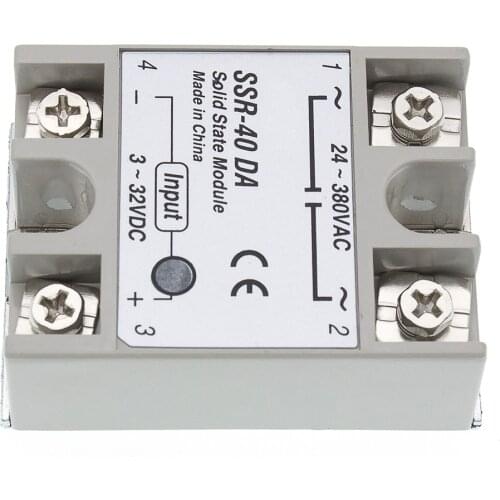 10PCS SSR-40 DA DC to AC DC-AC Solid State Relay Module for SSR-40DA Temperature Controller 24V-380V 40A 250V