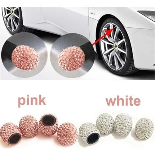 4pcs/set Bling Crystal Car Tire Valve Caps 12 Styles Diamond Shining Wheel Caps Vehicle Decoration Automobiles Accessories