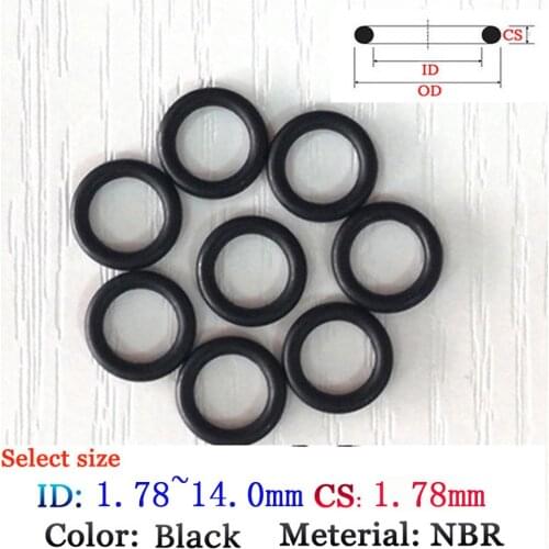 CS1.78mm ID1.78-14.0mm NBR O-Ring Washer Seal Plastic gasket Silicone ring film oil and water seal gasket Fluoro rubber sealing