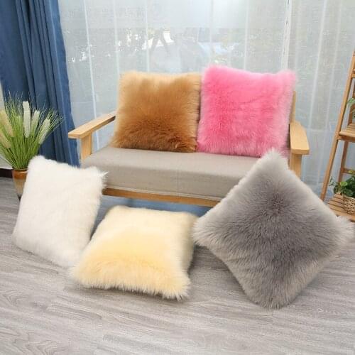 Double-sided Plush Cushion Cover Plain Soft Pillowcase Home Square Pillowcase Sofa Bed Living Room Decoration Pillowcase