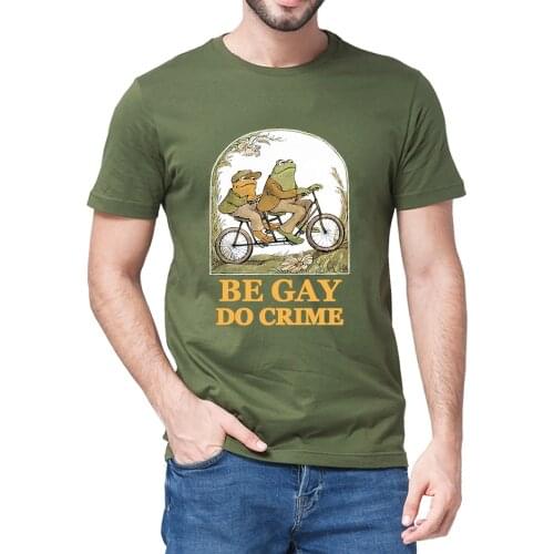 Unisex 100% Cotton New Letter Tee Print Frog And Toad Fashion Summer Mens Novelty T-Shirt High Quality Women Casual Streetwear