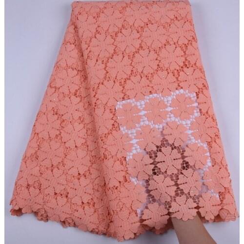 Milk Silk African Cord Lace Fabric Water Soluble Dress Lace Stones 2019 High Quality Cotton Nigerian Guipure Lace Fabric