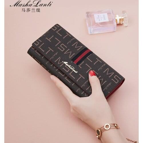 New Women Fashion PVC Wallets Female Long Purses Money Bags Leaf Phone Pocket Ladies Wallet Card Holder Clutch