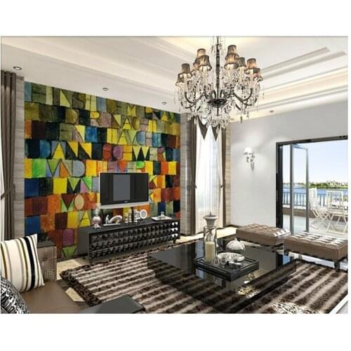 Custom personality Wallcoverings,Watercolor abstract geometry mural for bar cafe sitting room sofa bedroom background wallpaper