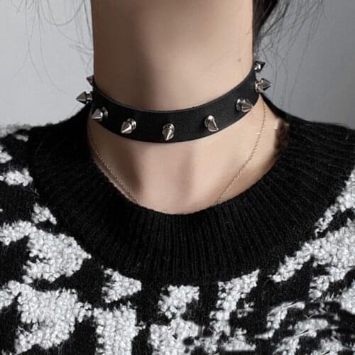 Sexy Punk girl Choker Collar Leather Choker Bondage Cosplay Goth Jewelry Women Gothic Male Necklace Harajuku Accessories