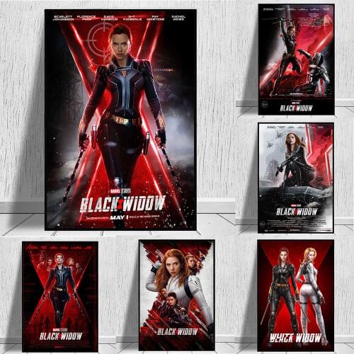 Black Widow 2021 Movie Poster Marvel Avengers Superhero Print Canvas Paintings Wall Art Picture Living Room Bedroom Home Decor