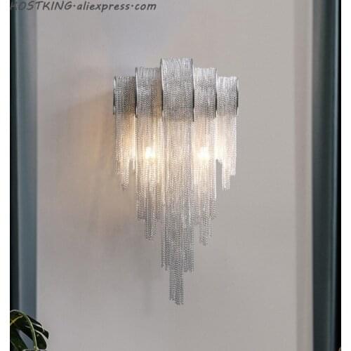 Luxury tassel pengda iron wall lamp stair wall lamp Retro industrial aluminum wall light